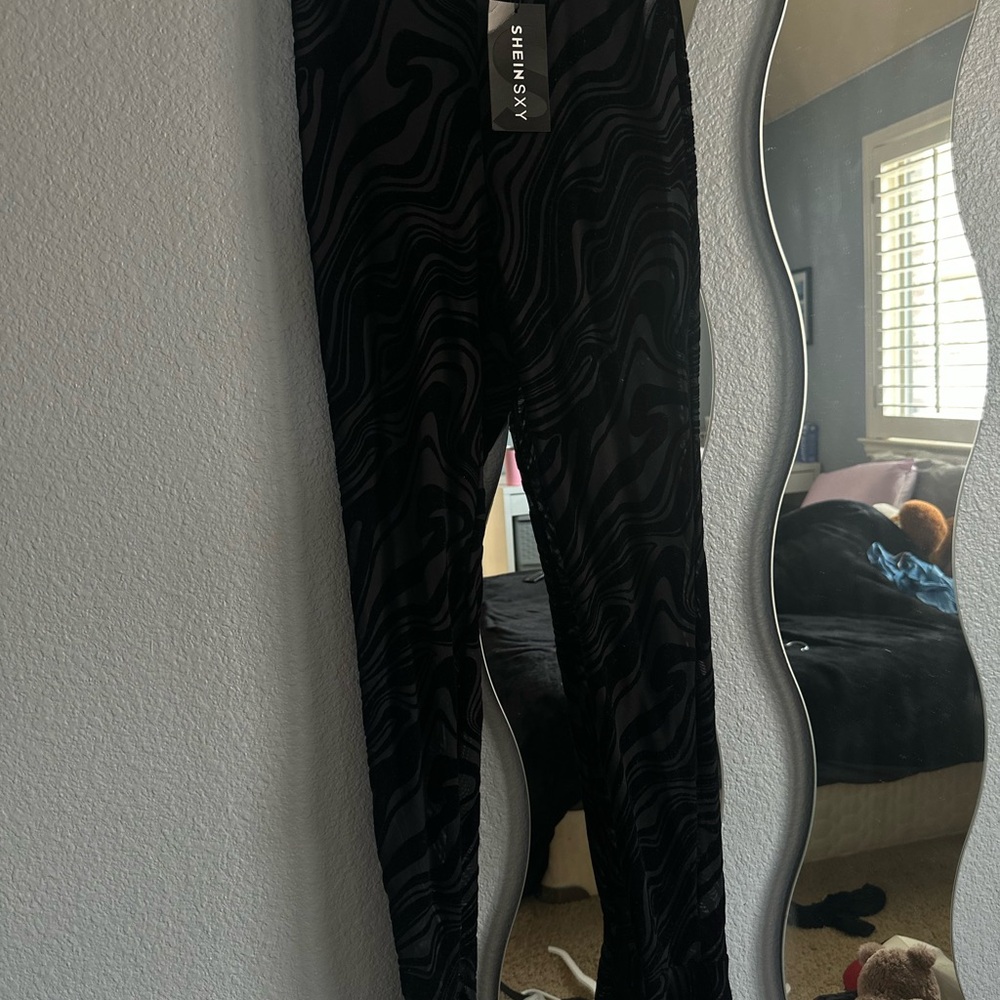 SHEIN Black Patterned Kids Leggings